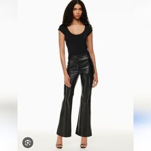 Aritzia Wilfred Cabaret Faux Leather Flare Pants Size 6